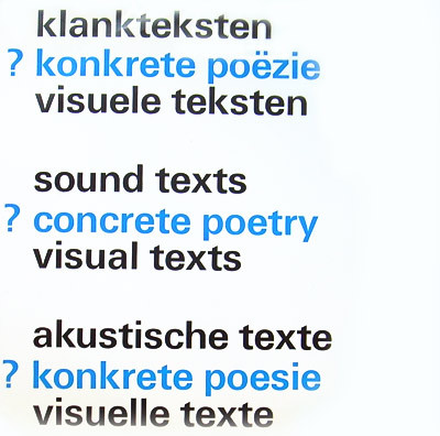 Klankteksten ? Konkrete Poëzie Visuele Teksten