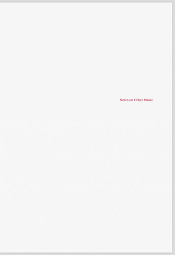 Notes on Other Music